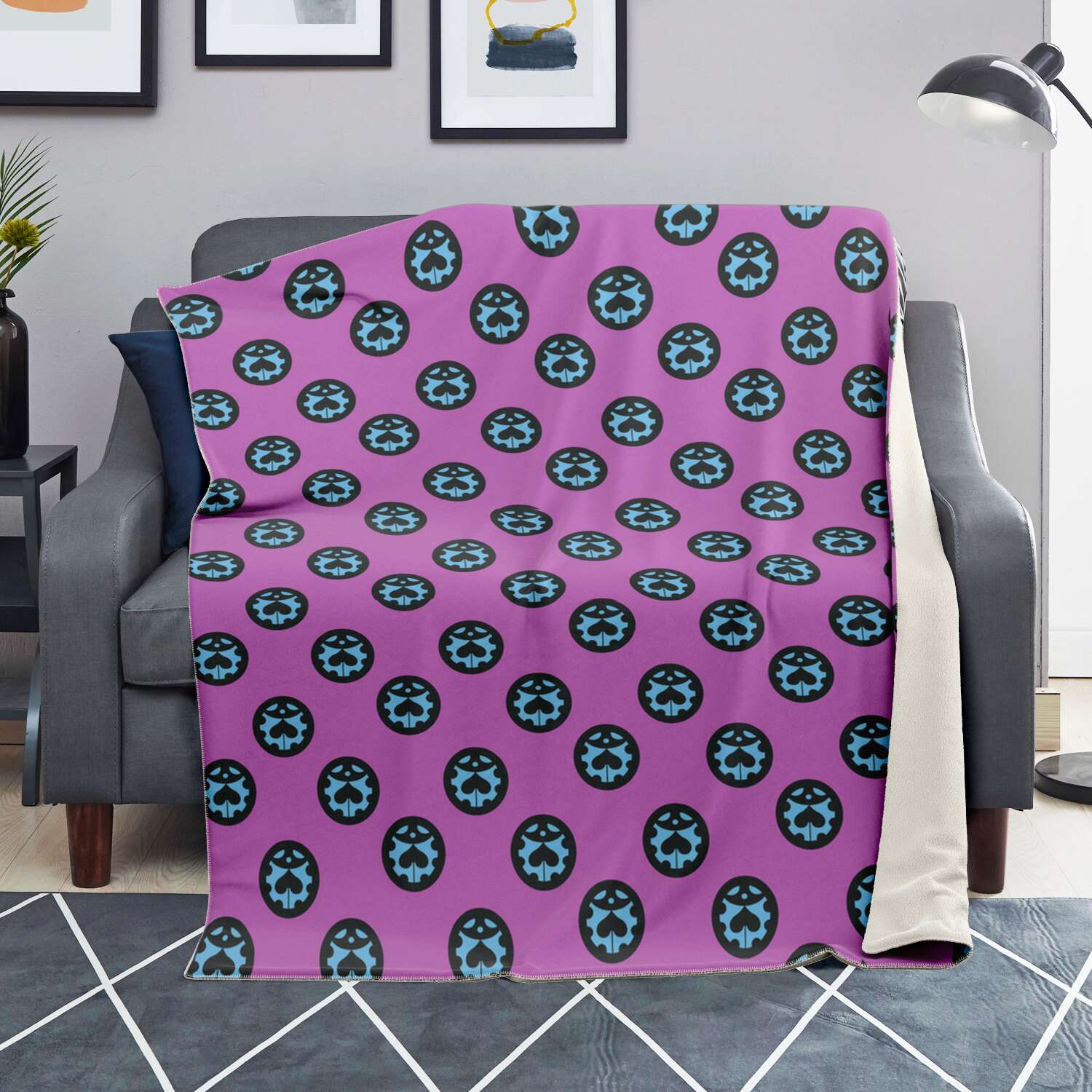JoJo's Bizarre Adventure Giorgio Giovanna Pattern Pink Microfleece
