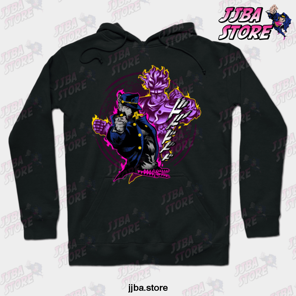 Attack Of Jotaro Jojos Bizarre Adventure Hoodie Black / S
