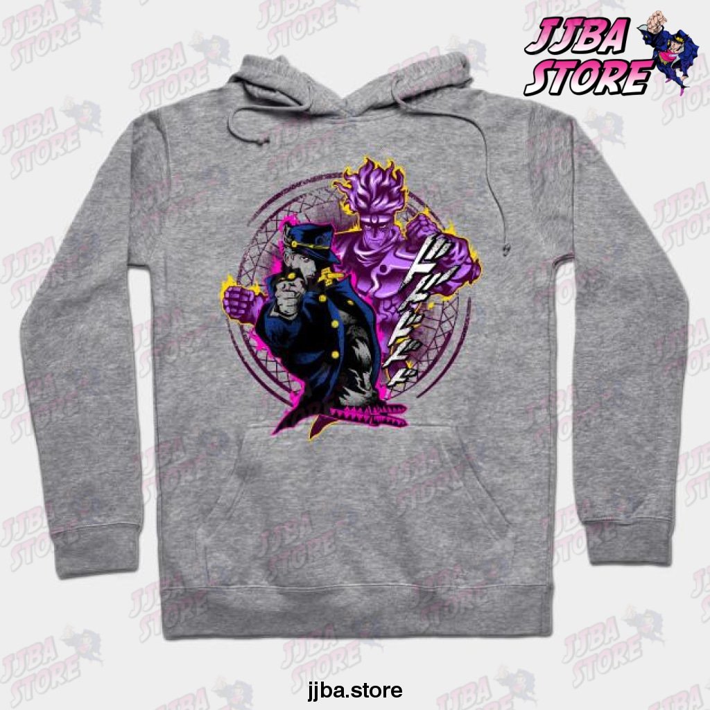 Attack Of Jotaro Jojos Bizarre Adventure Hoodie Gray / S