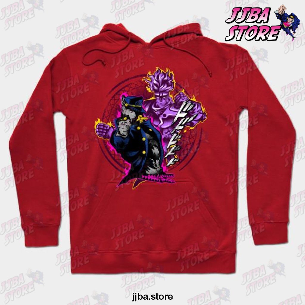 Attack Of Jotaro Jojos Bizarre Adventure Hoodie Red / S