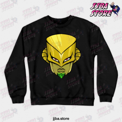 Jjba Za Warudo Face Crewneck Sweatshirt Black / S