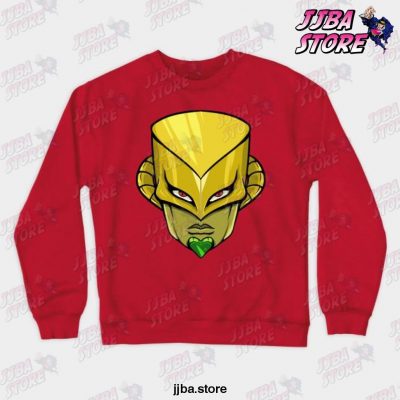 Jjba Za Warudo Face Crewneck Sweatshirt Red / S