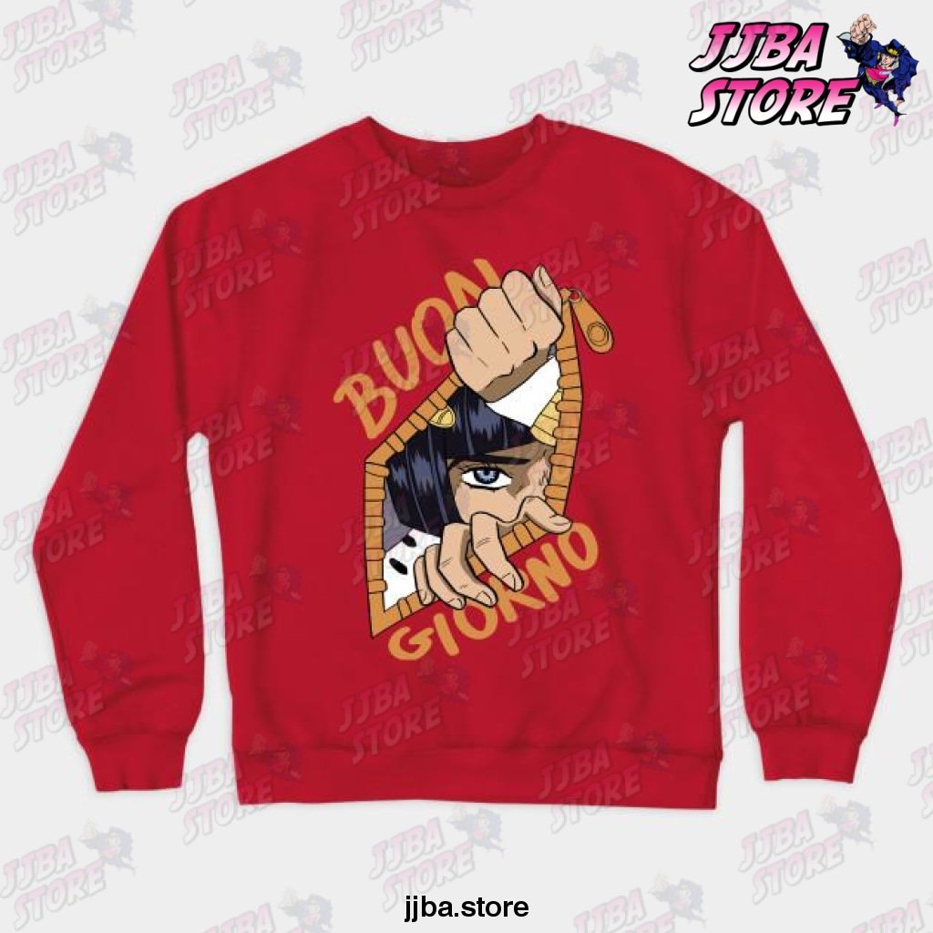Jojos Bizarre Adventure - Bruno Crewneck Sweatshirt Red / S