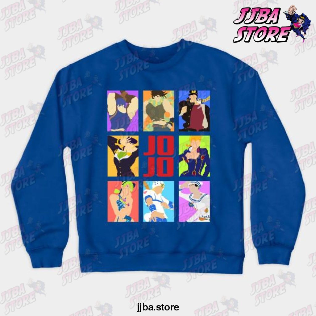 Jojos Bizarre Adventure - Heroes Crewneck Sweatshirt Blue / S