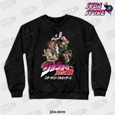 Jojos Bizarre Adventure Stardust Crusaders V1 Crewneck Sweatshirt Black / S