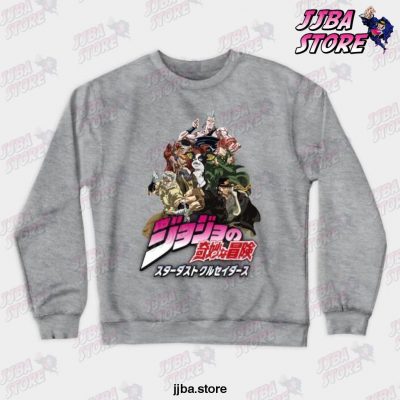 Jojos Bizarre Adventure Stardust Crusaders V1 Crewneck Sweatshirt Gray / S