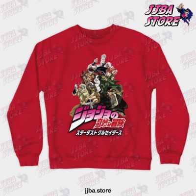 Jojos Bizarre Adventure Stardust Crusaders V1 Crewneck Sweatshirt Red / S