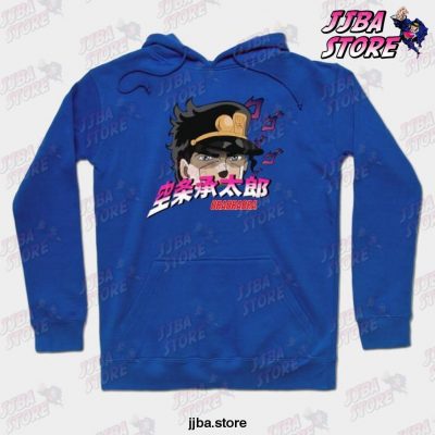 Jotaro Kujoh Jojos Bizzare Adventure Ora Hoodie Blue / S