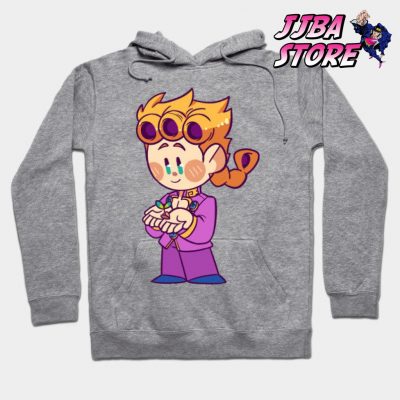 Jjba Chibi Giorno Hoodie Gray / S