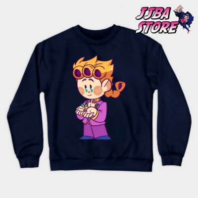 Jjba Chibi Giorno Sweatshirt Navy Blue / S