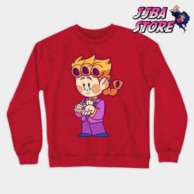 Jjba Chibi Giorno Sweatshirt Red / S