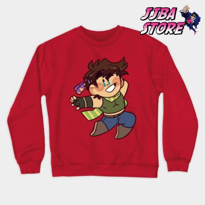 Jjba Chibi Joseph Sweatshirt Red / S
