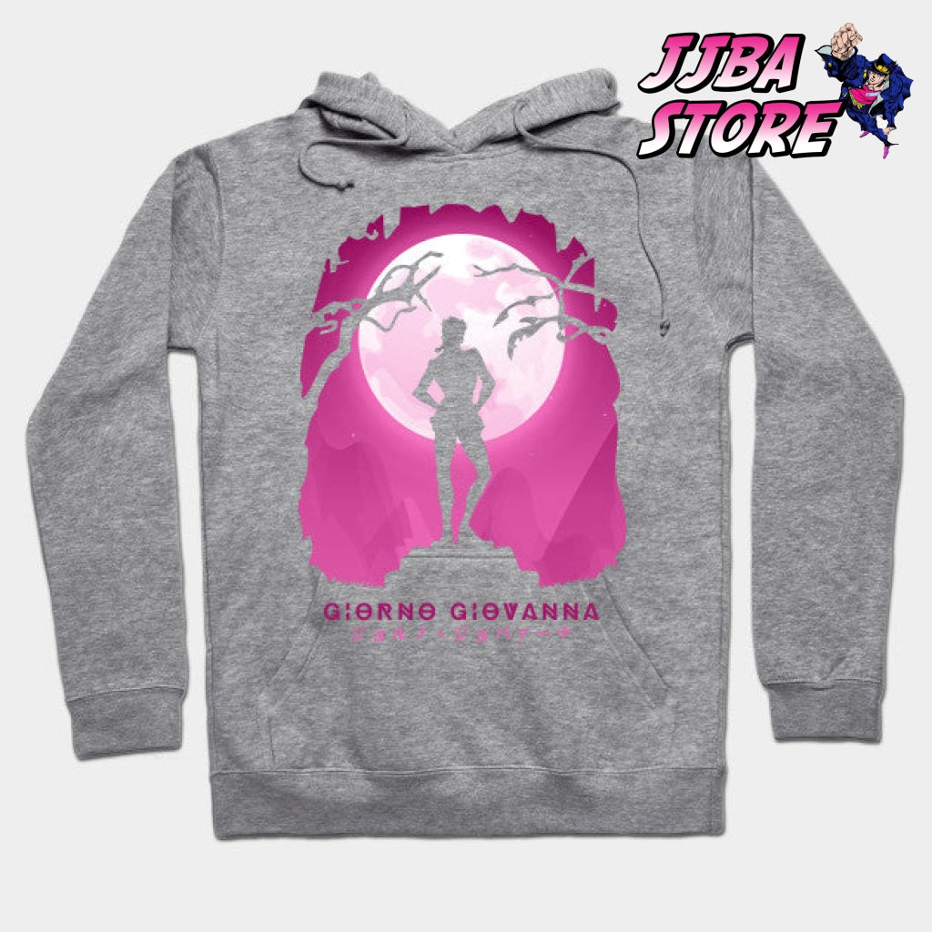 Jjba Giorno Giovanna Shadow Hoodie Gray / S
