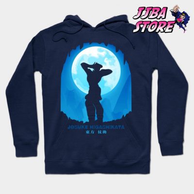 Jjba Josuke Higashikata Shadow Hoodie Navy Blue / S
