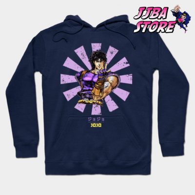 Jojo Bizarre Retro Japanese Hoodie Navy Blue / S